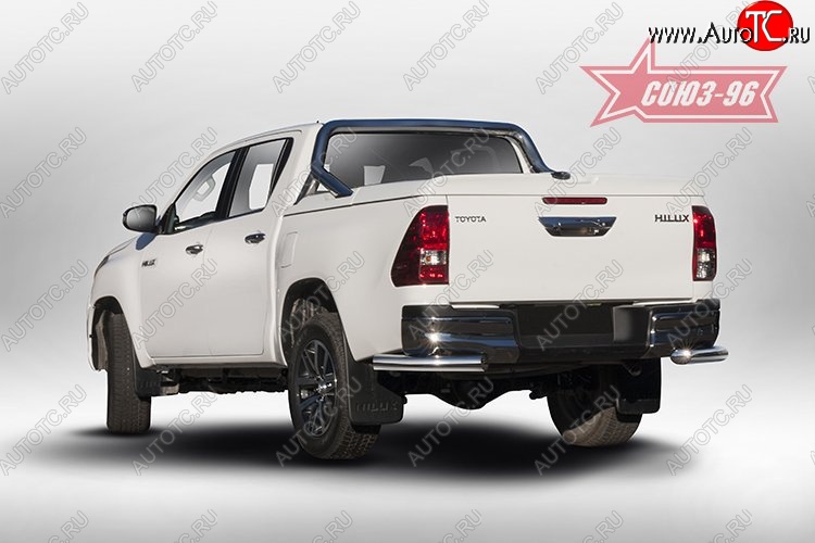 13 769 р. Защита заднего бампера из боковых уголков Souz-96 (d76) Toyota Hilux AN120 дорестайлинг (2016-2020)  с доставкой в г. Санкт‑Петербург