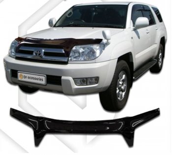 2 479 р. Дефлектор капота (N215) CA-Plastiс Toyota Hilux Surf N210 дорестайлинг (2002-2005) (Classic черный, Без надписи)  с доставкой в г. Санкт‑Петербург. Увеличить фотографию 1