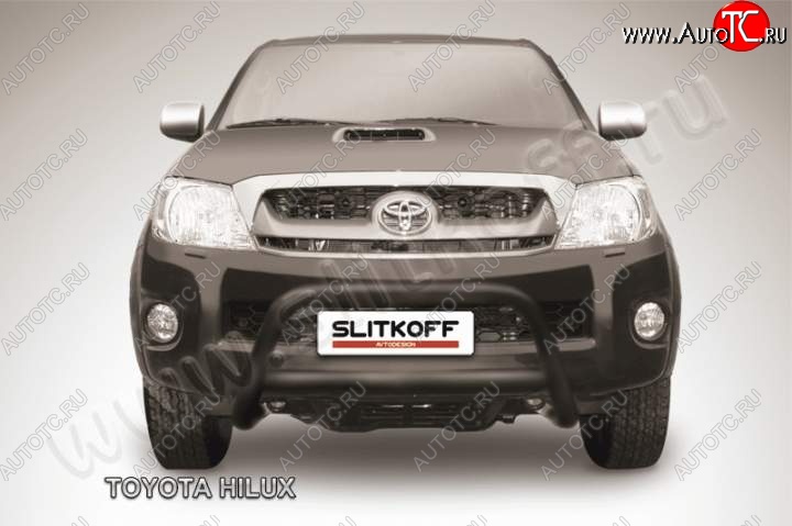 17 599 р. Кенгурятник d57 низкий Slitkoff  Toyota Hilux  AN10,AN20 (2008-2011) 1-ый рестайлинг (Цвет: серебристый)  с доставкой в г. Санкт‑Петербург