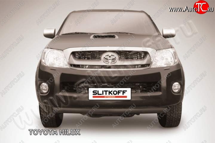 7 949 р. Защита переднего бампера из трубы d57 Slitkoff  Toyota Hilux  AN10,AN20 (2008-2011) (Цвет: серебристый)  с доставкой в г. Санкт‑Петербург