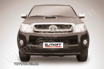 8 799 р. Защита переднего бампера из трубы d76 Slitkoff (радиусная) Toyota Hilux AN10,AN20 1-ый рестайлинг (2008-2011) (Цвет: серебристый)  с доставкой в г. Санкт‑Петербург. Увеличить фотографию 1