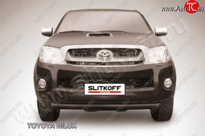 8 799 р. Защита переднего бампера из трубы d76 Slitkoff (радиусная) Toyota Hilux AN10,AN20 1-ый рестайлинг (2008-2011) (Цвет: серебристый)  с доставкой в г. Санкт‑Петербург