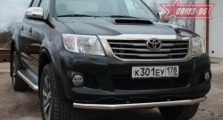 12 959 р. Защита переднего бампера одинарная Souz-96 (d60) Toyota Hilux AN20,AN30  2-ой рестайлинг (2011-2016)  с доставкой в г. Санкт‑Петербург. Увеличить фотографию 1