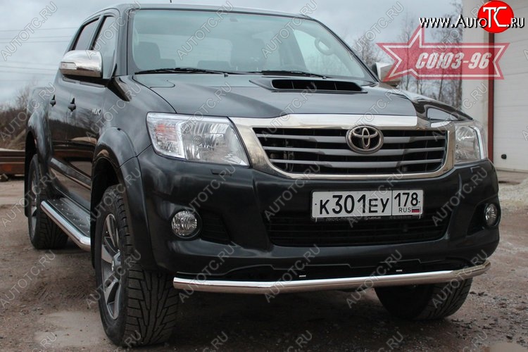 12 959 р. Защита переднего бампера одинарная Souz-96 (d60) Toyota Hilux AN20,AN30  2-ой рестайлинг (2011-2016)  с доставкой в г. Санкт‑Петербург