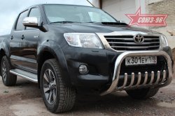 22 229 р. Защита переднего бампера Souz-96 (d76) Toyota Hilux AN20,AN30  2-ой рестайлинг (2011-2016)  с доставкой в г. Санкт‑Петербург. Увеличить фотографию 1