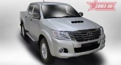 9 899 р. Пороги из алюминиевого профиля Souz-96 Toyota Hilux AN20,AN30  2-ой рестайлинг (2011-2016)  с доставкой в г. Санкт‑Петербург. Увеличить фотографию 1