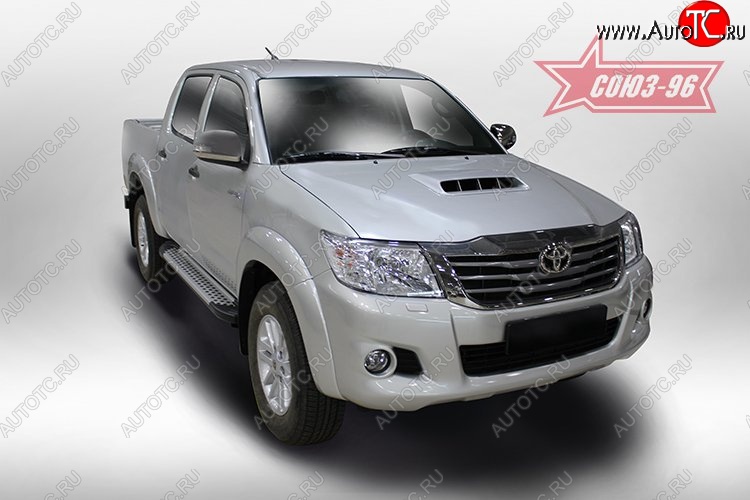 9 899 р. Пороги из алюминиевого профиля Souz-96 Toyota Hilux AN20,AN30  2-ой рестайлинг (2011-2016)  с доставкой в г. Санкт‑Петербург