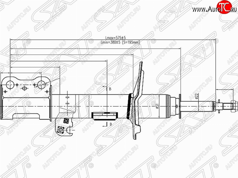 3 499 р. Правый амортизатор передний SAT  Toyota Ipsum  ACM20 - Noah  1  с доставкой в г. Санкт‑Петербург