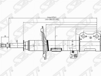 3 699 р. Левый амортизатор передний SAT  Toyota Ipsum  ACM20 - Noah  1  с доставкой в г. Санкт‑Петербург. Увеличить фотографию 1