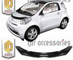 1 899 р. Дефлектор капота CA-Plastic  Toyota IQ (2008-2016) (Classic черный, Без надписи)  с доставкой в г. Санкт‑Петербург. Увеличить фотографию 1