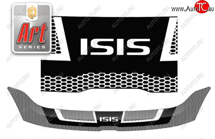 2 059 р. Дефлектор капота (M10, M15) CA-Plastic  Toyota Isis  XM10 (2004-2009) (Серия Art серебро)  с доставкой в г. Санкт‑Петербург
