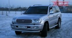 14 984 р. Защита переднего бампера одинарная Souz-96 (d76)  Toyota Land Cruiser  100 (1998-2007) дорестайлинг, 1-ый рестайлинг, 2-ой рестайлинг  с доставкой в г. Санкт‑Петербург. Увеличить фотографию 1