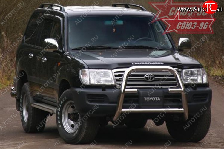 23 039 р. Защита переднего бампера под лебедку Souz-96 (d76) Toyota Land Cruiser 100 дорестайлинг (1998-2002)  с доставкой в г. Санкт‑Петербург