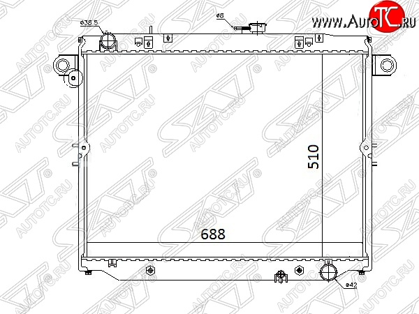 12 649 р. Радиатор двигателя SAT (1HDFTE 4.2 DIESEL)  Toyota Land Cruiser  100 (1998-2007) дорестайлинг, 1-ый рестайлинг, 2-ой рестайлинг  с доставкой в г. Санкт‑Петербург