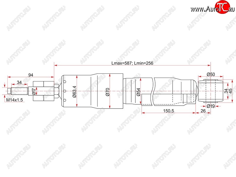 2 399 р. Амортизатор задний LH=RH SAT  Toyota Land Cruiser  100 (1998-2007) дорестайлинг, 1-ый рестайлинг, 2-ой рестайлинг  с доставкой в г. Санкт‑Петербург