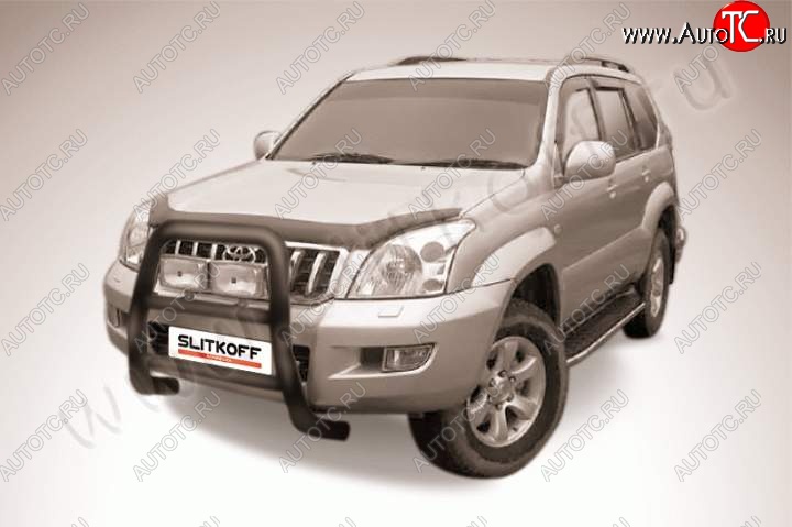 19 999 р. Кенгурятник d76 высокий Toyota Land Cruiser Prado J120 (2002-2009) (Цвет: серебристый)  с доставкой в г. Санкт‑Петербург