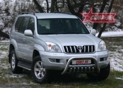 24 794 р. Защита переднего бампера Souz-96 (d76) Toyota Land Cruiser Prado J120 (2002-2009)  с доставкой в г. Санкт‑Петербург. Увеличить фотографию 1