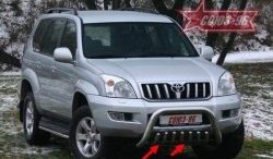 14 264 р. Защита переднего бампера нижняя Souz-96 Toyota Land Cruiser Prado J120 (2002-2009)  с доставкой в г. Санкт‑Петербург. Увеличить фотографию 1