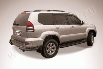 7 399 р. Уголки d76+d42 двойные Slitkoff (сталь окрашенная)  Toyota Land Cruiser Prado  J120 (2002-2009) (Цвет: серебристый)  с доставкой в г. Санкт‑Петербург. Увеличить фотографию 1