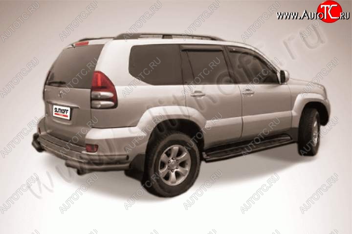 7 399 р. Уголки d76+d42 двойные Slitkoff (сталь окрашенная) Toyota Land Cruiser Prado J120 (2002-2009) (Цвет: серебристый)  с доставкой в г. Санкт‑Петербург