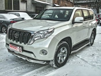 15 799 р. Защита переднего бампера WINBO (Ø76 мм, нержавейка) Toyota Land Cruiser Prado J120 (2002-2009)  с доставкой в г. Санкт‑Петербург. Увеличить фотографию 1