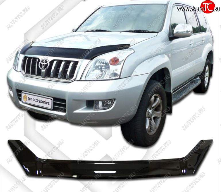 2 199 р. Дефлектор капота ( J120-J125) CA-Plastic  Toyota Land Cruiser Prado  J120 (2002-2009) (Classic черный, Без надписи)  с доставкой в г. Санкт‑Петербург