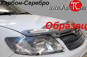 2 379 р. Защита фар (J120-J125) CA-Plastic  Toyota Land Cruiser Prado  J120 (2002-2009) (Шелкография карбон-серебро)  с доставкой в г. Санкт‑Петербург