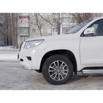 13 999 р. Защита переднего бампера (Ø63 мм, нержавейка) Russtal Toyota Land Cruiser Prado J150 2-ой рестайлинг (2017-2020)  с доставкой в г. Санкт‑Петербург. Увеличить фотографию 4