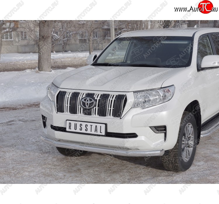 13 349 р. Одинарная защита переднего бампера диаметром 76 мм Toyota Land Cruiser Prado J150 2-ой рестайлинг (2017-2020)  с доставкой в г. Санкт‑Петербург