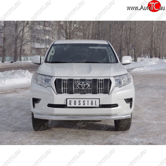 13 349 р. Одинарная защита переднего бампера диаметром 63 мм Russtal Toyota Land Cruiser Prado J150 2-ой рестайлинг (2017-2020)  с доставкой в г. Санкт‑Петербург