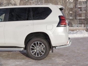 13 999 р. Защита заднего бампера (Ø63 мм, нержавейка) Russtal Toyota Land Cruiser Prado J150 2-ой рестайлинг (2017-2020)  с доставкой в г. Санкт‑Петербург. Увеличить фотографию 2