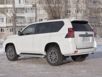 13 999 р. Защита заднего бампера (Ø63 мм, нержавейка) Russtal Toyota Land Cruiser Prado J150 2-ой рестайлинг (2017-2020)  с доставкой в г. Санкт‑Петербург. Увеличить фотографию 3