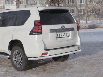 13 999 р. Защита заднего бампера (Ø63 мм, нержавейка) Russtal Toyota Land Cruiser Prado J150 2-ой рестайлинг (2017-2020)  с доставкой в г. Санкт‑Петербург. Увеличить фотографию 4