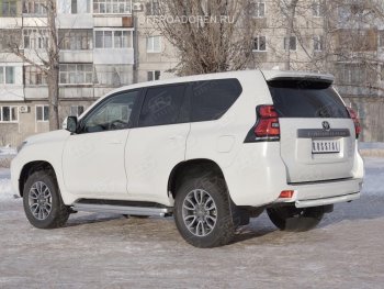 17 399 р. Защита заднего бампера (Ø76 мм, нержавейка) SLITKOFF Toyota Land Cruiser Prado J150 2-ой рестайлинг (2017-2020)  с доставкой в г. Санкт‑Петербург. Увеличить фотографию 2