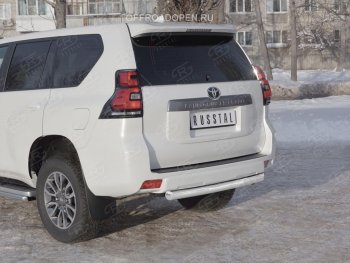 17 399 р. Защита заднего бампера (Ø76 мм, нержавейка) SLITKOFF Toyota Land Cruiser Prado J150 2-ой рестайлинг (2017-2020)  с доставкой в г. Санкт‑Петербург. Увеличить фотографию 3