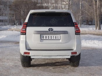 17 399 р. Защита заднего бампера (Ø76 мм, нержавейка) SLITKOFF Toyota Land Cruiser Prado J150 2-ой рестайлинг (2017-2020)  с доставкой в г. Санкт‑Петербург. Увеличить фотографию 4