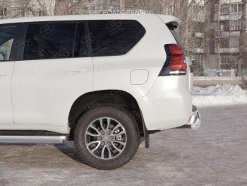 17 399 р. Защита заднего бампера (Ø76 мм, нержавейка) SLITKOFF Toyota Land Cruiser Prado J150 2-ой рестайлинг (2017-2020)  с доставкой в г. Санкт‑Петербург. Увеличить фотографию 1