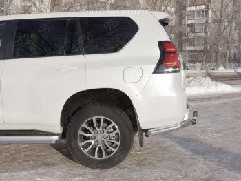 12 249 р. Защита заднего бампера (Ø76 мм уголки, нержавейка) SLITKOFF  Toyota Land Cruiser Prado  J150 (2017-2020) 2-ой рестайлинг  с доставкой в г. Санкт‑Петербург. Увеличить фотографию 3