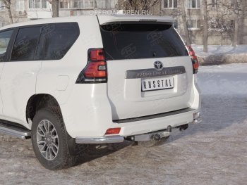 12 249 р. Защита заднего бампера (Ø76 мм уголки, нержавейка) SLITKOFF  Toyota Land Cruiser Prado  J150 (2017-2020) 2-ой рестайлинг  с доставкой в г. Санкт‑Петербург. Увеличить фотографию 4