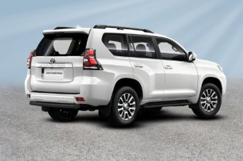 Защита заднего бампера Slitkoff (Ø 57 мм, короткая) Toyota (Тойота) Land Cruiser Prado (Лэнд)  J150 (2017-2020) J150 2-ой рестайлинг