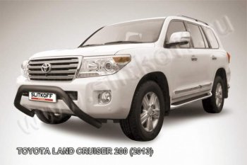 17 999 р. Кенгурятник d76 низкий широкий мини  Toyota Land Cruiser  200 (2012-2015) 1-ый рестайлинг (Цвет: серебристый)  с доставкой в г. Санкт‑Петербург. Увеличить фотографию 1