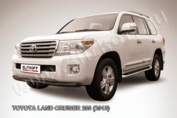 8 699 р. защита переднего бампера Slitkoff  Toyota Land Cruiser  200 (2012-2015) 1-ый рестайлинг (Цвет: серебристый)  с доставкой в г. Санкт‑Петербург. Увеличить фотографию 1