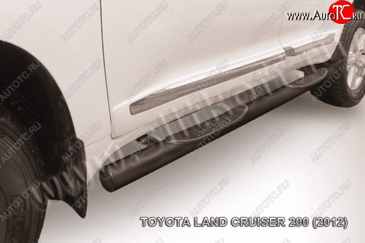 15 299 р. Защита порогов Slitkoff  Toyota Land Cruiser  200 (2012-2015) 1-ый рестайлинг (Цвет: серебристый)  с доставкой в г. Санкт‑Петербург