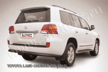 11 099 р. Защита задняя Slitkoff Toyota Land Cruiser 200 1-ый рестайлинг (2012-2015) (Цвет: серебристый)  с доставкой в г. Санкт‑Петербург. Увеличить фотографию 1