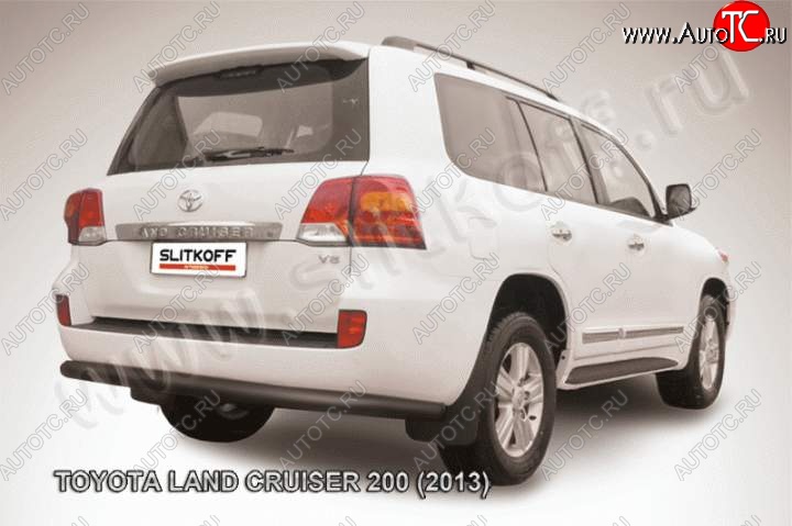 11 099 р. Защита задняя Slitkoff  Toyota Land Cruiser  200 (2012-2015) 1-ый рестайлинг (Цвет: серебристый)  с доставкой в г. Санкт‑Петербург