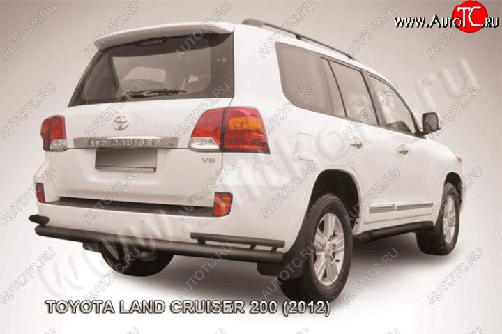 11 999 р. Защита задняя Slitkoff  Toyota Land Cruiser  200 (2012-2015) 1-ый рестайлинг (Цвет: серебристый)  с доставкой в г. Санкт‑Петербург