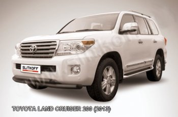 18 499 р. Защита переднего бампера Slitkoff (Ø76 и 57 мм)  Toyota Land Cruiser  200 (2012-2015) (Нержавейка полированная)  с доставкой в г. Санкт‑Петербург. Увеличить фотографию 2