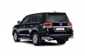 30 999 р. Защита порогов из трубы Ø63 Petroil Tuning  Toyota Land Cruiser  200 (2015-2021) 2-ой рестайлинг (Нержавеющая полированная сталь)  с доставкой в г. Санкт‑Петербург. Увеличить фотографию 2