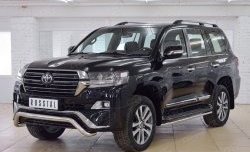 21 599 р. Защита переднего бампера (Ø63 мм волна, нержавейка) SLITKOFF  Toyota Land Cruiser  200 (2015-2021) 2-ой рестайлинг  с доставкой в г. Санкт‑Петербург. Увеличить фотографию 2