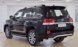 20 999 р. Защита заднего бампера (Ø63 мм волна, нержавейка) SLITKOFF  Toyota Land Cruiser  200 (2015-2021) 2-ой рестайлинг  с доставкой в г. Санкт‑Петербург. Увеличить фотографию 2